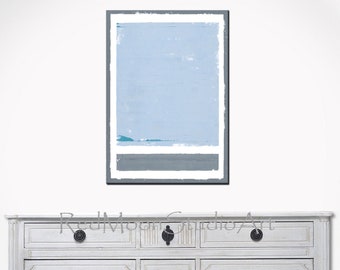 Abstract Painting 36x24 Abstract Art, Abstract Wall Art, Mid-century Mark Rothko inspired Original Painting on Canvas Light Blue