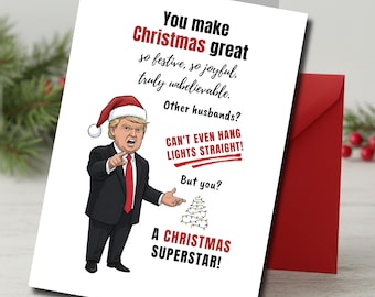 Funny Christmas Card for Husband, Rude Xmas card,  Christmas Superstar card, Cheeky Xmas card, (Digital Download), Funny Husband card