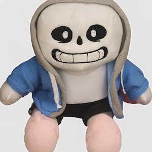Sans Undertale pluche pop | Handgemaakte sjaal, muts en afneembare capuchon