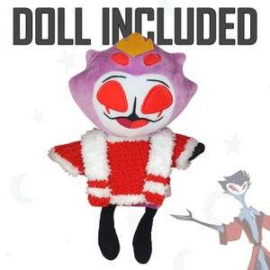 Stolas Doll & Outfit | Helluva Boss Plush with Handmade Knitted Clothing