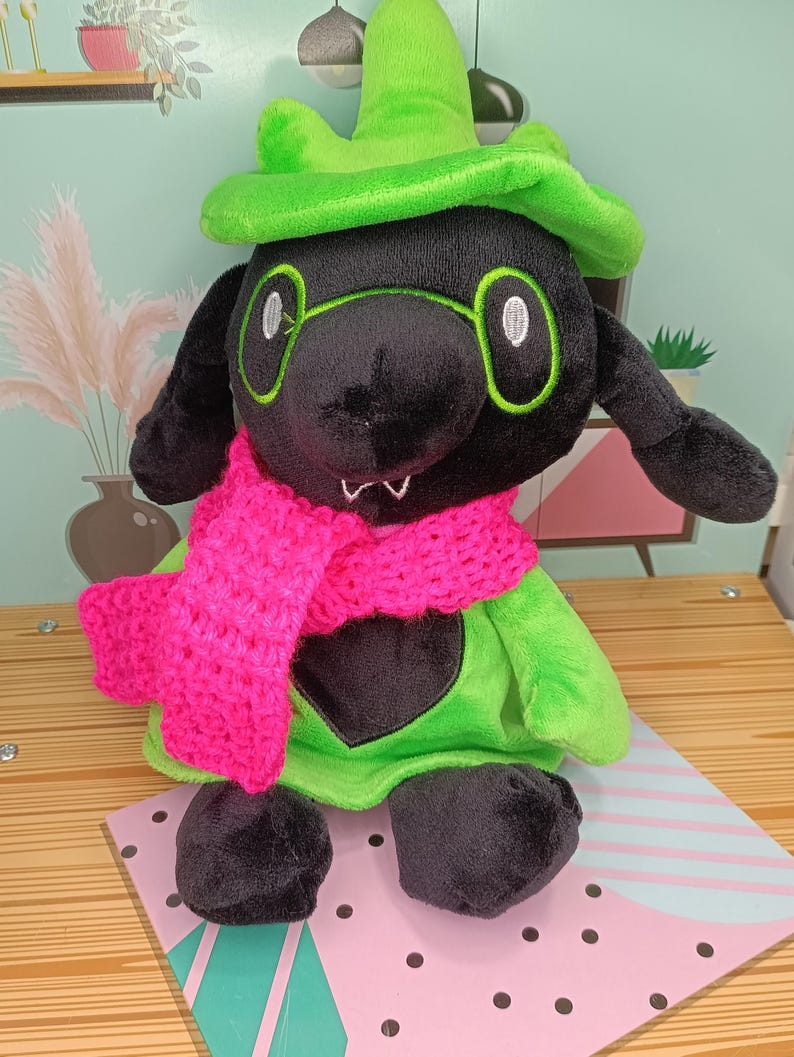 Fat Ralph Ralsei Ralsei Plush Doll Deltarune With Handmade Knitted Scarf - Etsy
