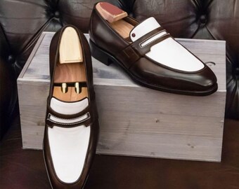 Custom Two-Tone Leather Moccasin Dress Shoes