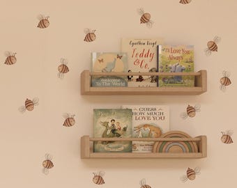 Muurstickers kleine bij, stickers speelkamer meisje: babykamer bijen, decoratie hommel kinderkamer