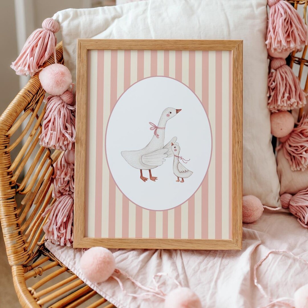 Silly Goose Nursery Poster, Girl Playroom Printable: Vintage Baby Room ...