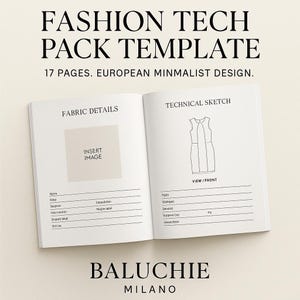 Fashion Tech Pack Template – Clothing Designer Spec Sheet (PDF/Canva)