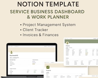 Plantilla para freelancers en Notion: Panel de control para negocios de servicios y planificador de trabajo