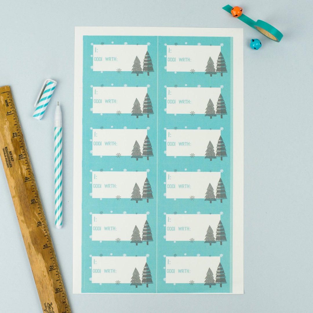 Welsh Christmas Tree Sticky Labels Christmas Trees X 12 Etsy UK