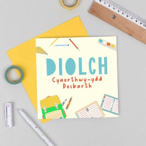 Diolch Cynorthwy-ydd dosbarth- Galês Obrigado, Cartão de Assistente de Sala de Aula, Cardiau Diolch, Obrigado Cartão de Fim do Período.