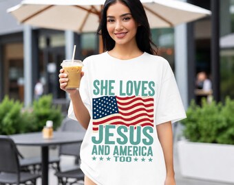 T-shirt chrétien patriotique Foi et liberté T-shirt graphique drapeau des États-Unis