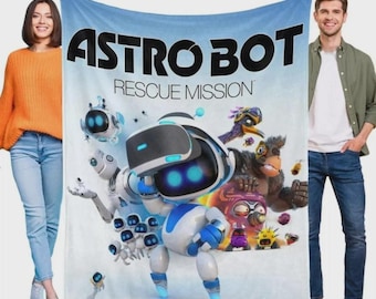 Jolie couverture en flanelle de robot spatial, cadeau confortable pour les fans de style gaming
