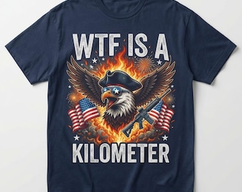 Wtf est un t-shirt aigle patriotique du kilomètre T-shirt drôle de l'Amérique du 4 juillet