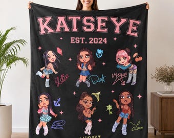 Kpop Inspired Flannel Blanket Cozy Girl Group Fan Throw Gift