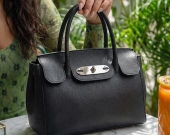 Medium Genuine Calfskin Togo Leather Designer Bag - 100% Genuine Calfskin Leather - Crossbody/Handbag -Everyday - 4 colors