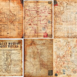 51 Postal Route Ledger Pages, Antique Mail Transit Paper, Old Delivery Notes Backgrounds, Vintage Writing Sheets, Digital Download
