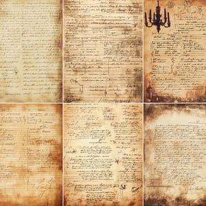 50 Haunted Séance Transcript Pages, Occult Junk Journal Paper, Antique Spirit Writing Sheets, Gothic Scrapbook Backgrounds, Digital Download