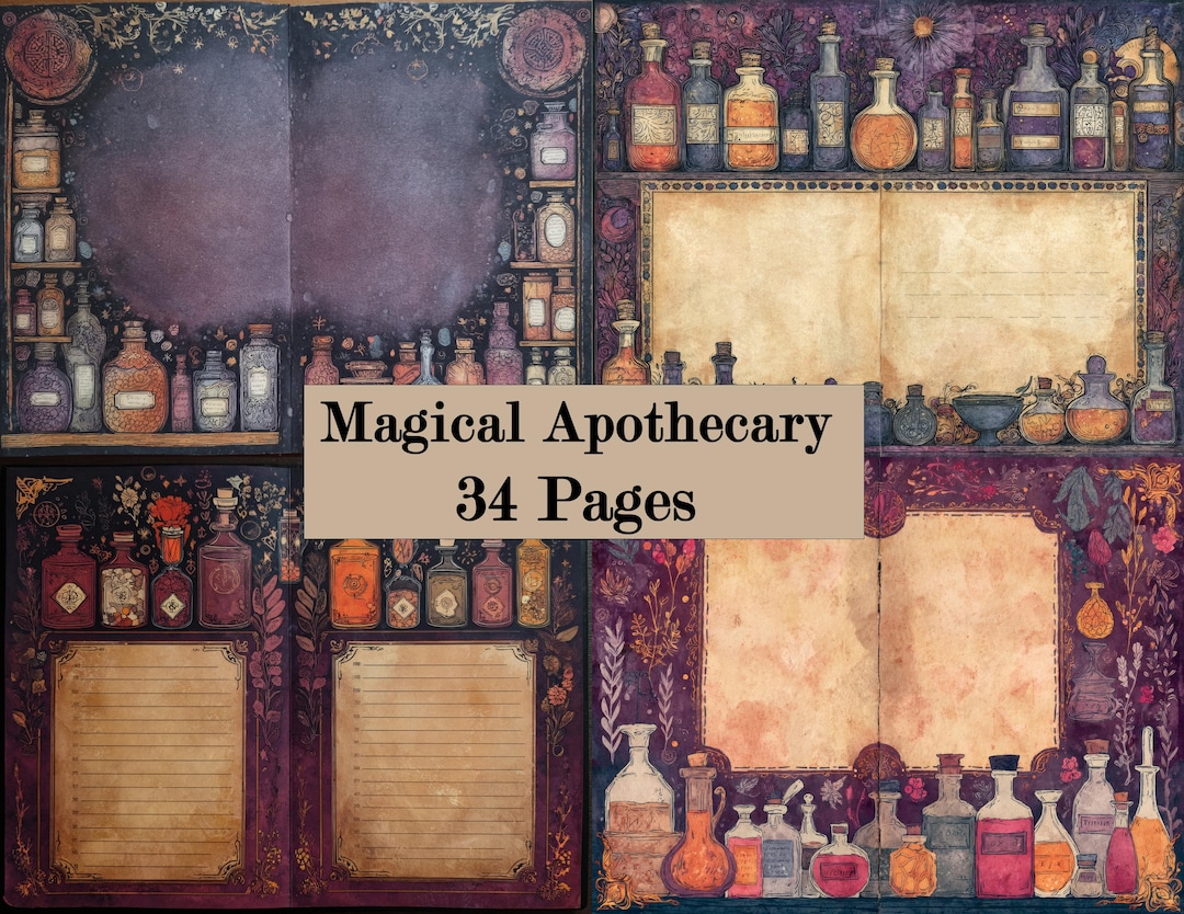 Magical Apothecary Junk Journal Kit, 34 Potion Recipe Printable Page ...