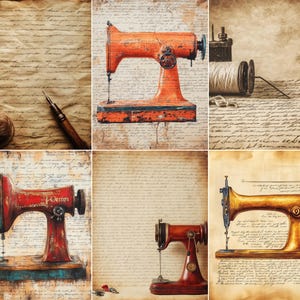 64 Vintage Sewing Papers, Dressmaking Ephemera Pack, Tailor Studio Scrapbook Backgrounds for Creative Journal Crafts Digital Download