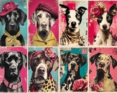 Dog Junk Journal Pages, Printable Dog Art Paper For Journaling and Scrapbooking, Vintage Style Pet Junk Journal Pages, Digital Download