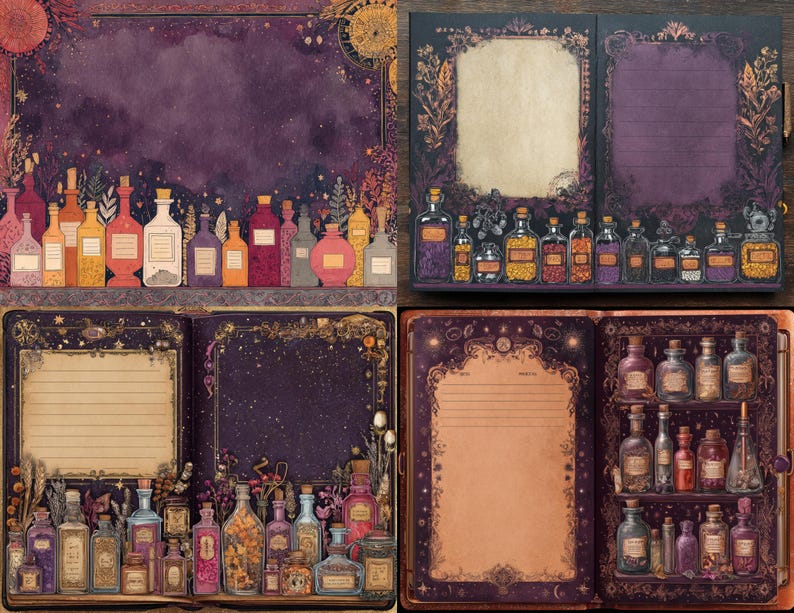 Magical Apothecary Junk Journal Kit, 34 Potion Recipe Printable Page ...