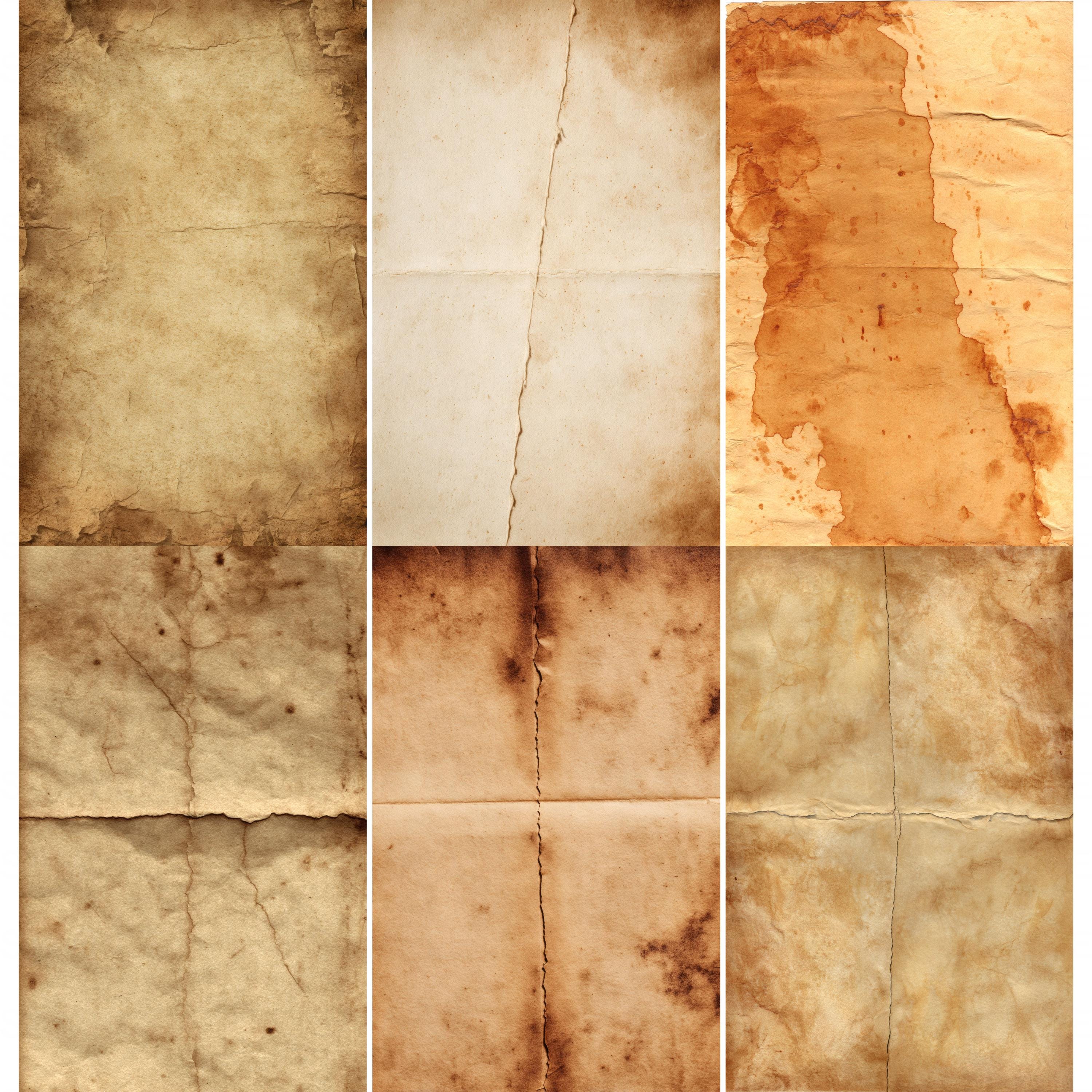 Tea Stained Ripped Paper Antique Junk Journal Pages, Aged Tea Stained Paper, Ripped Vintage ...