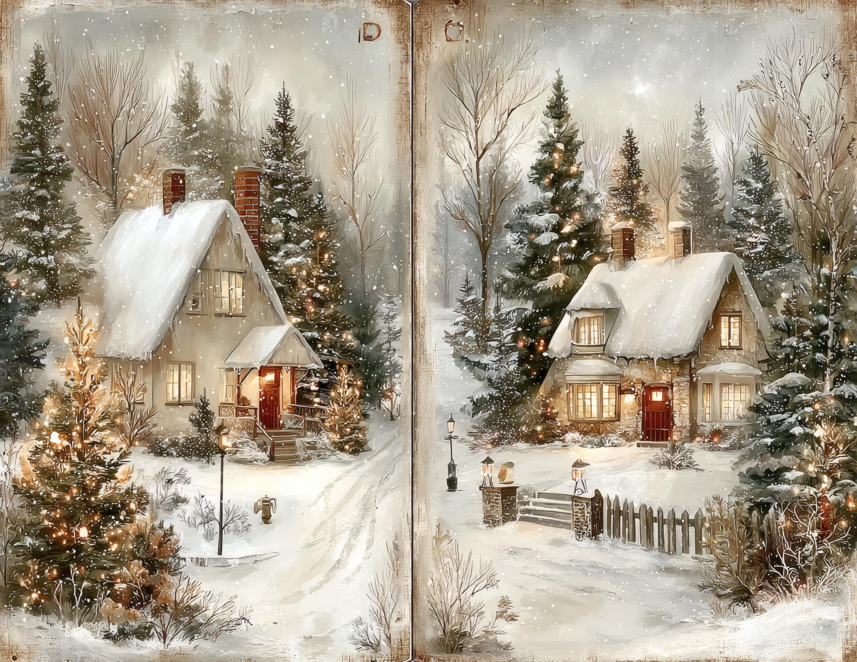 Snowy Winter Junk Journal Kit, 40 Christmas Wonderland Pages, Holiday ...