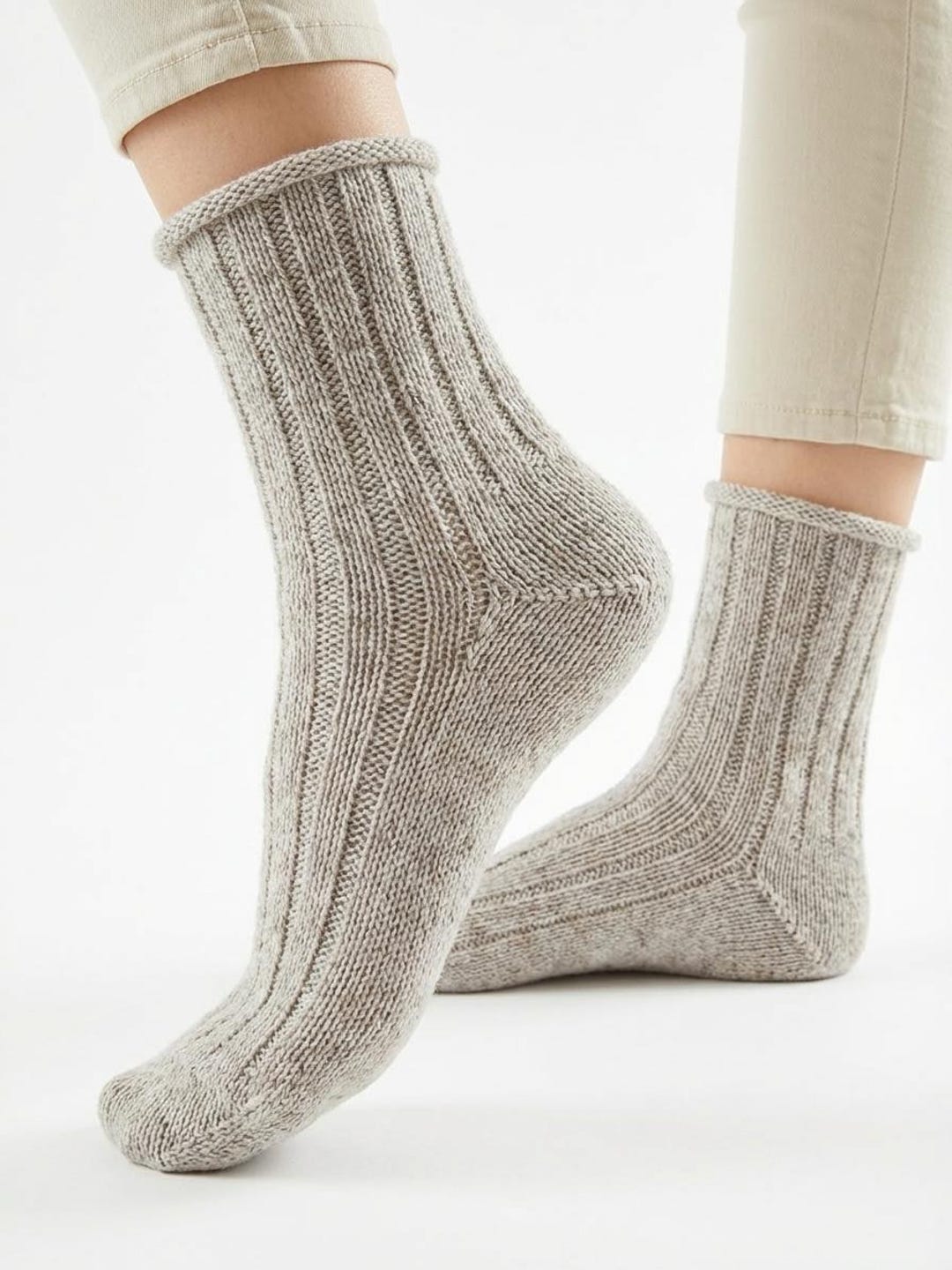 Basic Ribbed Sock Pattern MIKA Ribbed Socks Knitting Pattern PDF Top Down Sock Tutorial Cozy Wool ...