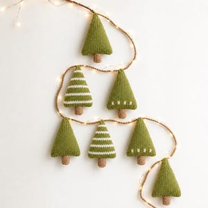 NOËL I Mini Albero di Natale Modello per Lavorazione a Maglia PDF Facile per Principianti Regalo dell'ultimo minuto - Albero o Ghirlanda di Natale a Maglia Veloce in 30 minuti Pdf En/De/Fr/Es