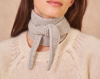 Dark Brown Handknit Sophie Scarf V1 | Small Knitted Scarf