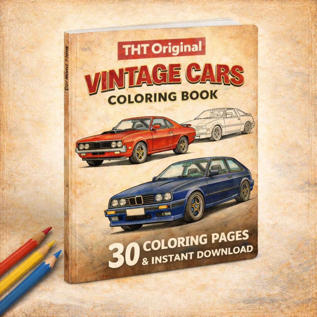 1960s Vintage Cars Coloring Book | 30 Printable Pages (instant Download ...