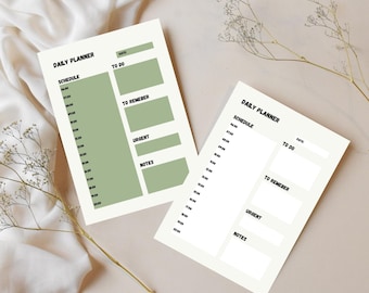 Minimalist Daily Planner Printable | Productivity To Do List (A4/Letter PDF) digital download