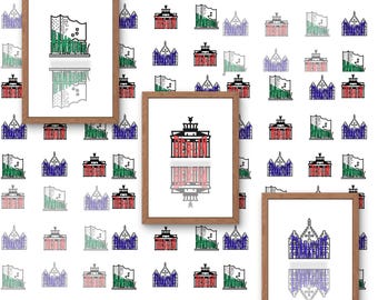 German Cities Art Print Set | Frankfurt, Hamburg , Berlin (Digital Download)