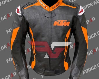 KTM Duke Motorbike / Motorcycle Cowhide Leather Racing Jacket for Men or Women