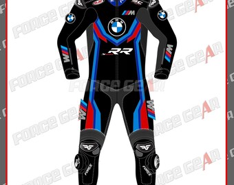 BMW Series Motorbike / Motorcycle Racing Cowhide Leather Suit for Men and Women
