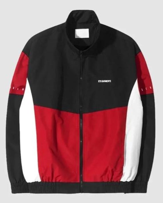 QT8 GARMENTS ナイロンジャケット レッド Qt8 Garments Red & Black Unisex Track Jacket - Etsy