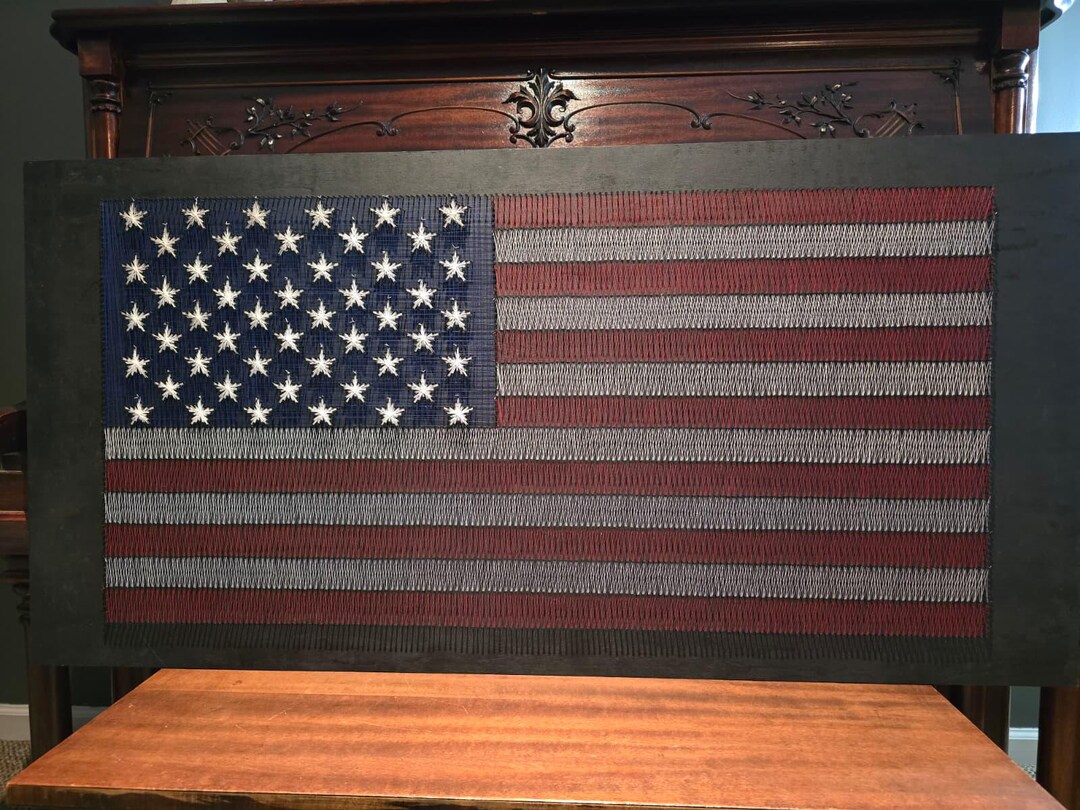USA Flag Thread Art - Etsy