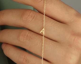 18K Gold Initial Bracelet, Personalized Letter Bracelet, Custom Name Jewelry, Minimalist Bracelet, Bridesmaid Gift, Christmas Gift for Her