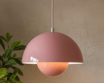 Lámpara colgante moderna tipo cúpula – Lámpara colgante nórdica de metal para cocina, dormitorio y comedor