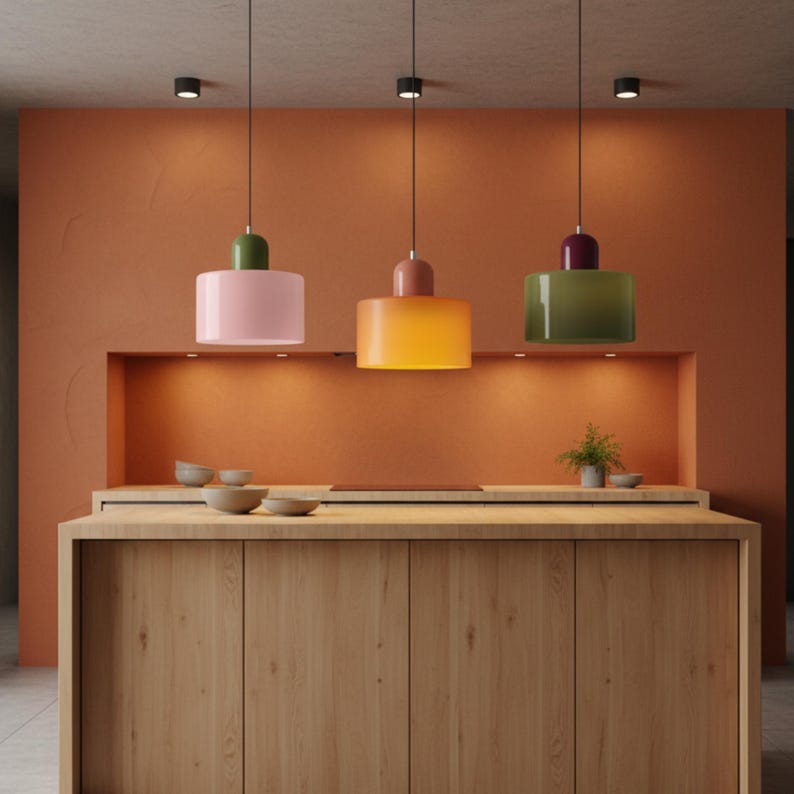 Lámpara colgante nórdica de cristal – Lámpara colgante retro minimalista