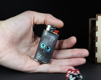 Handmade Alien Polymer Clay Lighter Case for BIC Mini