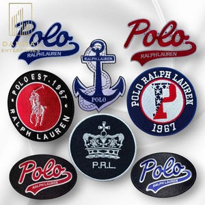 Polo Ralph Lauren Embroidered Patches – 8 Piece Iron-On Set