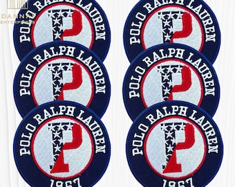 Polo Ralph Lauren Style Embroidered Patches – Pack of 6 – 4" Iron-On / Sew-On Patch Set