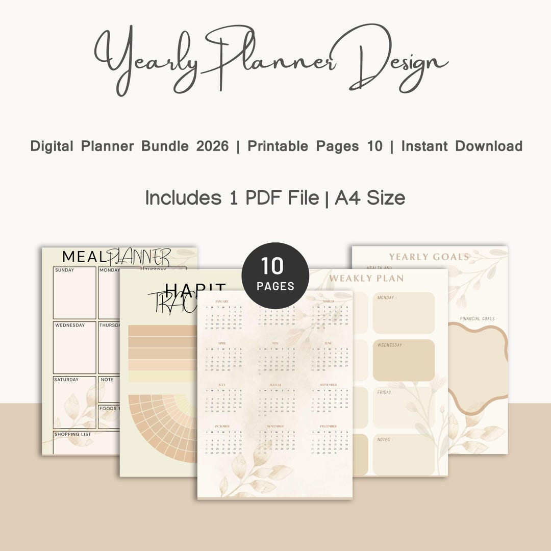 Yearly Planner| Printable PDF | Daily/weekly/yearly Planning | Goal ...