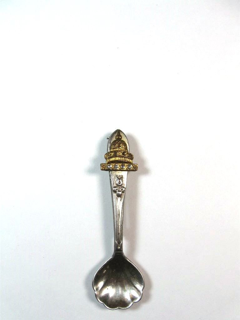 Vintage Silver Tone Miniature Spoon Pin Brooch US CAPITOL DOME Etsy
