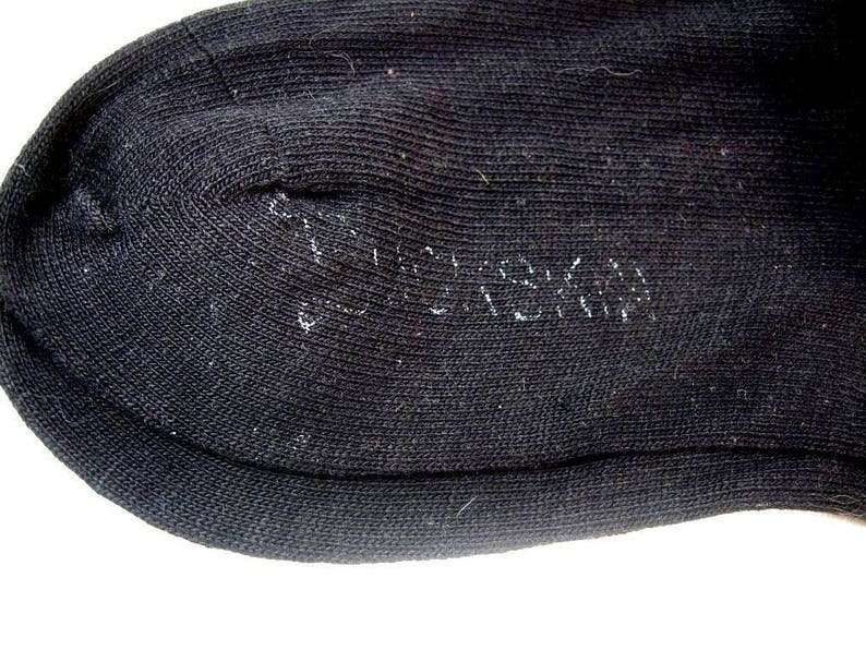 Antique PAIR Buckskin Brand Boys Black 21 Long Heavy Hosiery Stockings Socks with Original Label Unused New Old Stock NOS