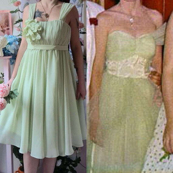 Vintage 90s 50s Style Light Green Formal Dress, Tailored Made in Italy,  Size Small Medium, Vintage 50s Style Prom Green Dress - Etsy