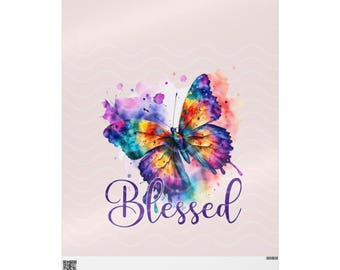 Butterfly "Blessed" Christmas Gift Wrap: Festive Holiday Paper