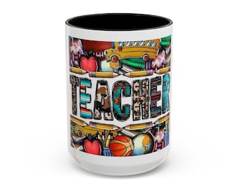 Teacher Typography Mug | School Supplies Accent Coffee Mug