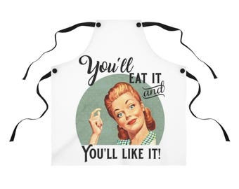 Delantal de cocina retro: ama de casa de mediados de siglo, regalo divertido para cocinar