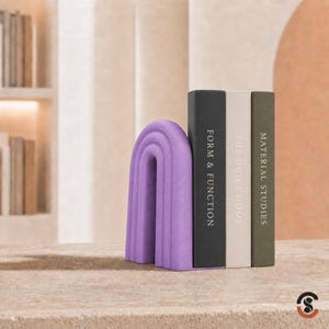 Minimalist Rainbow Arch Bookend | Modern Desk Organizer | 3D Printed Sculptural Shelf Accent | Nordic Home & Office Decor