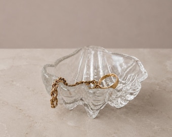 Glass Clamshell Ring Dish